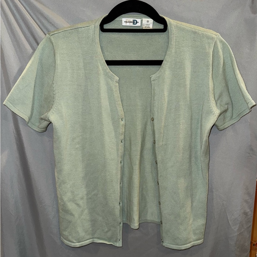 Light Green Button-Up Cardigan